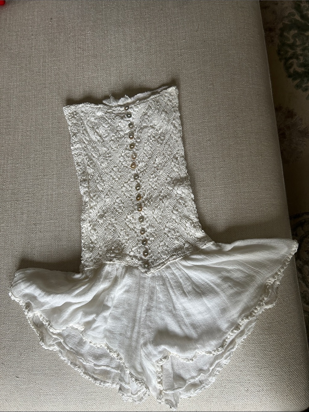 Free People Ivory Lace Cherokee Rose Romper